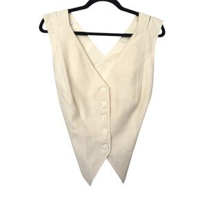 Vintage Agatha‎ Linen Button Down Vest Cream